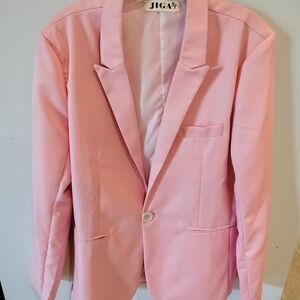 Pink Sport Coat with Notched Lapels and Tailored Fit